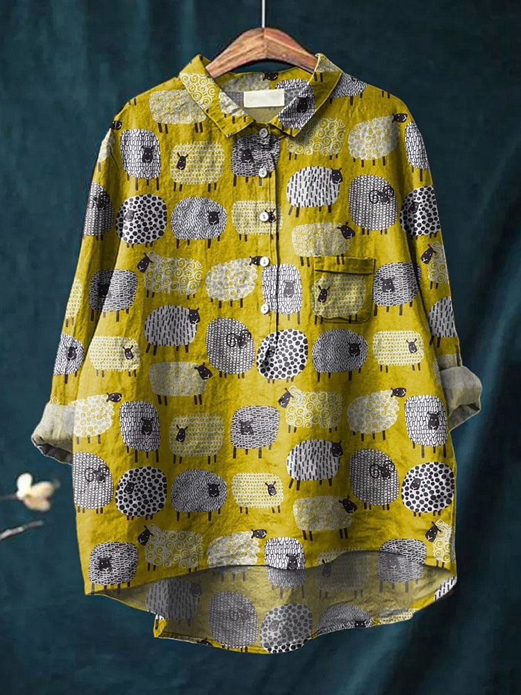 Vintage Fashion Jersey - Винтажная модная женская рубашка с карманами